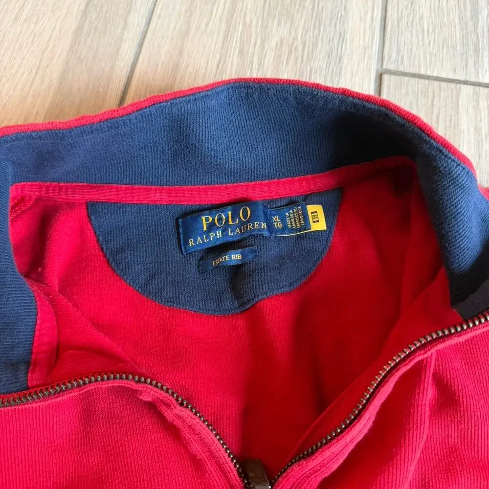 Polo by Ralph Lauren Estate Rib Quarter Zip Sweatshirt - Size XL